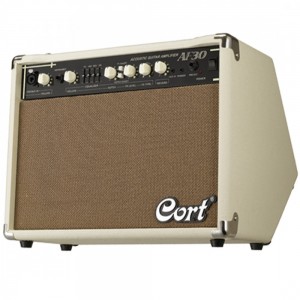 Cort AF30 Acoustic Guitar Amp 30W Ivory with delay and chorus-delay effects