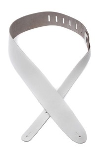 D'Addario 25BL02 Basic Classic Leather Guitar Strap - White