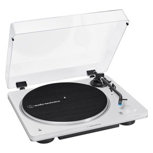 Audio-Technica AT-LP70XBT WS Fully Automatic Belt-Drive Turntable with Bluetooth (White and Silver)