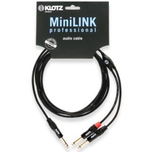 Klotz KY1-300 MiniLink PRO Y cable, TRS Stereo 6.3 mm to TS Dual 6.3 mm